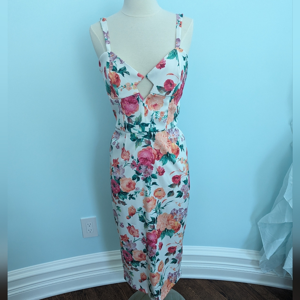 Free People Again Dylan Floral Midi Dress Large